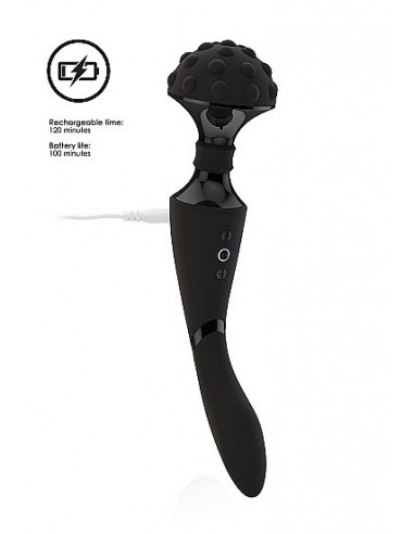 Luksusowy wibrator Shiatsu Bendable Massager Wand - Black - WIBRATORY EKSKLUZYWNE - 7