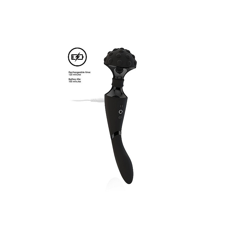Luksusowy wibrator Shiatsu Bendable Massager Wand - Czarny - 7