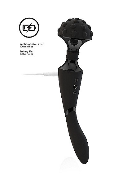 Luksusowy wibrator Shiatsu Bendable Massager Wand - Black - WIBRATORY EKSKLUZYWNE - 7