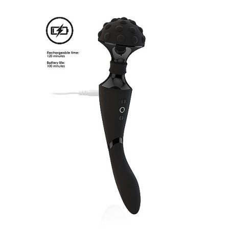 Luksusowy wibrator Shiatsu Bendable Massager Wand - Czarny - 7