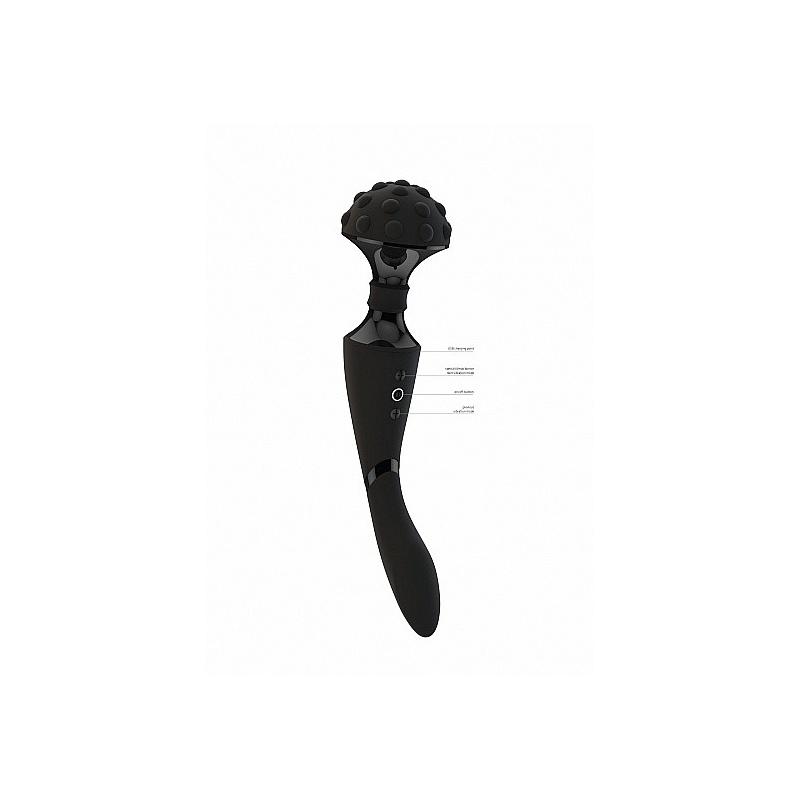 Luksusowy wibrator Shiatsu Bendable Massager Wand - Czarny - 8