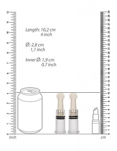 Pompki na sutki Nipple Suction Set Small - Transparent - Pompki do sutków i pochwy - 3