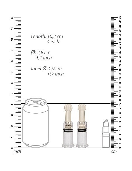 Pompki na sutki Nipple Suction Set Small - Transparent - Pompki do sutków i pochwy - 3