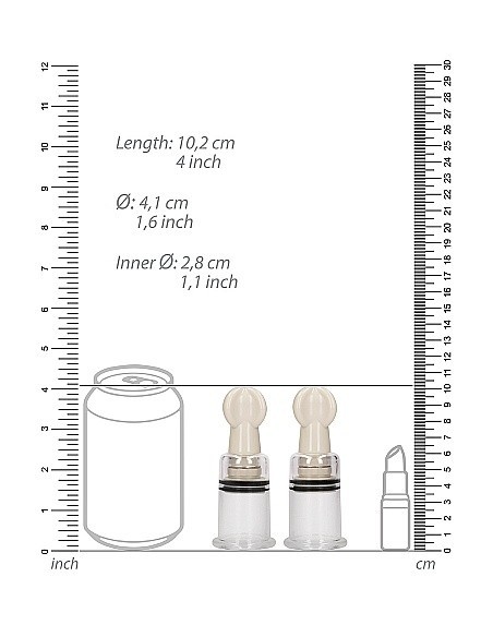Pompki na sutki Nipple Suction Set Medium - Transparent - Pompki do sutków i pochwy - 3