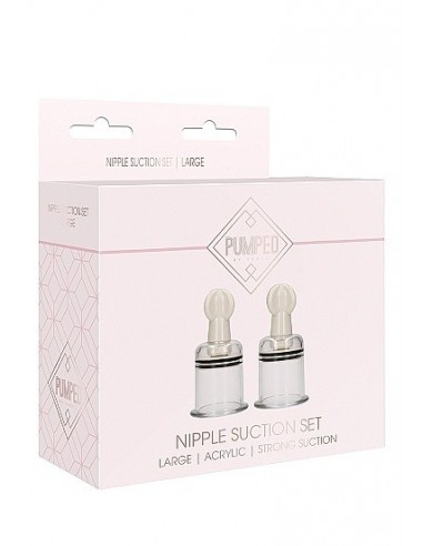 Pompki na sutki Nipple Suction Set Large - Transparent - Pompki do sutków i pochwy - 2
