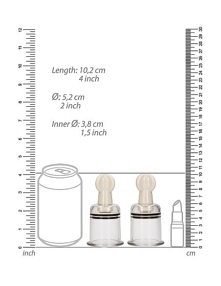 Pompki na sutki Nipple Suction Set Large - Transparent - Pompki do sutków i pochwy - 3