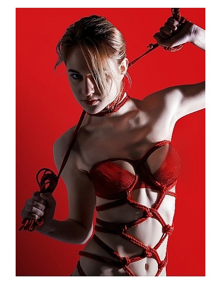 Gruba lina do wiązania i BDSM Thick Bondage Rope - 10 meter - Red - Liny, sznury BDSM - 2