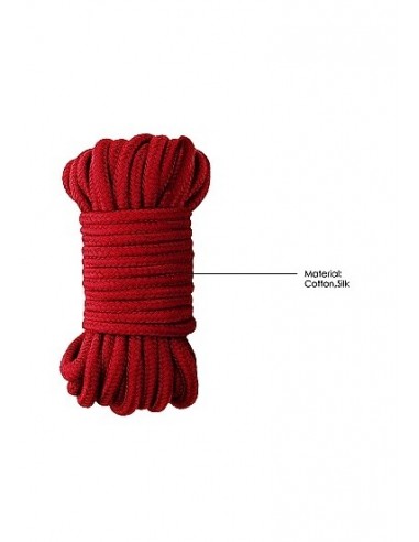 Gruba lina do wiązania i BDSM Thick Bondage Rope - 10 meter - Red - Liny, sznury BDSM - 5