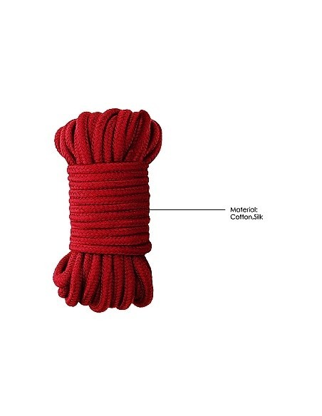 Gruba lina do wiązania i BDSM Thick Bondage Rope - 10 meter - Red - Liny, sznury BDSM - 5