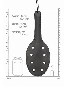 Packa do klapsów Saddle Leather Paddle With 8 Holes - Black - Baty, pejcze i packi - 1 2