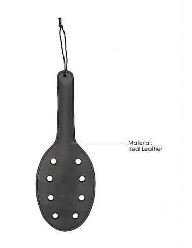 Packa do klapsów Saddle Leather Paddle With 8 Holes - Black - Baty, pejcze i packi - 4
