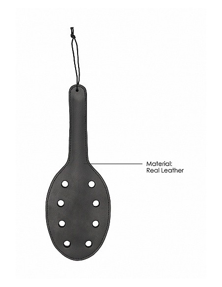 Packa do klapsów Saddle Leather Paddle With 8 Holes - Black - Baty, pejcze i packi - 4