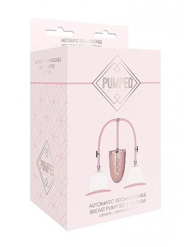 Pompki na sutki Automatic Rechargeable Breast Pump Set - Medium - Pink - Pompki do sutków i pochwy - 2