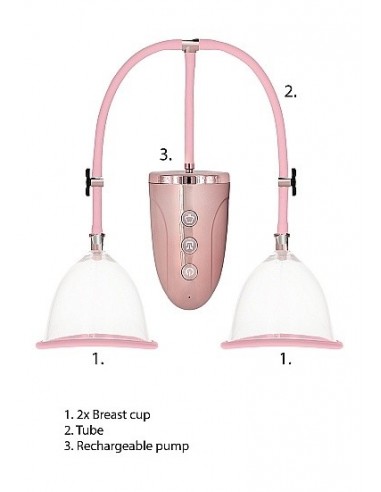 Pompki na sutki Automatic Rechargeable Breast Pump Set - Medium - Pink - Pompki do sutków i pochwy - 9