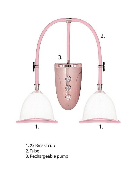 Pompki na sutki Automatic Rechargeable Breast Pump Set - Medium - Pink - Pompki do sutków i pochwy - 9