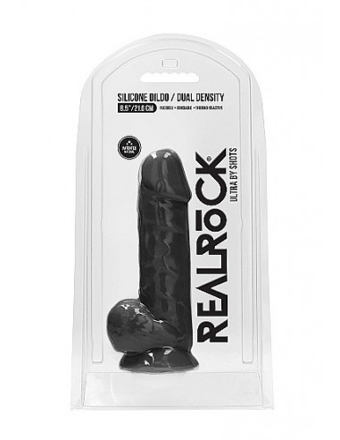 Realistyczne Dildo Silicone Dildo With Balls - 21,6 Cm - Black - Dilda realistyczne - 2