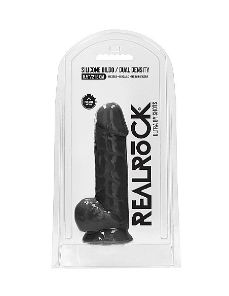 Realistyczne Dildo Silicone Dildo With Balls - 21,6 Cm - Black - Dilda realistyczne - 2