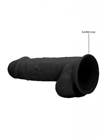 Realistyczne Dildo Silicone Dildo With Balls - 21,6 Cm - Black - Dilda realistyczne - 6