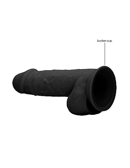Realistyczne Dildo Silicone Dildo With Balls - 21,6 Cm - Black - Dilda realistyczne - 6