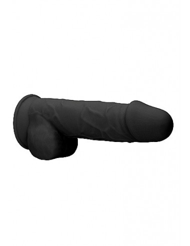 Realistyczne Dildo Silicone Dildo With Balls - 21,6 Cm - Black - Dilda realistyczne - 7