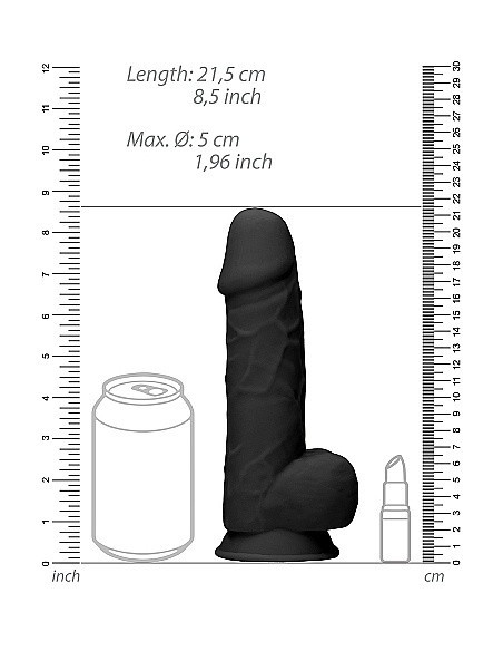 Realistyczne Dildo Silicone Dildo With Balls - 21,6 Cm - Black - Dilda realistyczne - 8