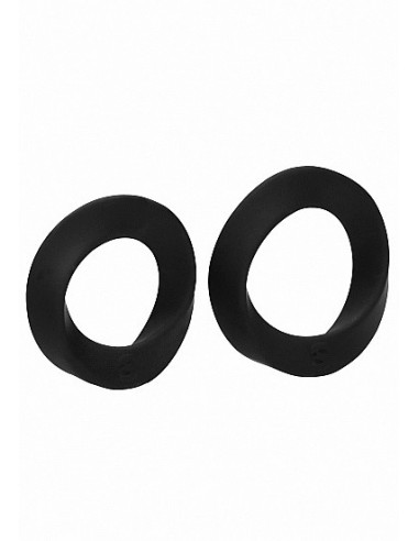 Zestaw pierścieni erekcyjnych na penisa NO. 86 - Cock Ring Set - Black - Pierścienie erekcyjne niewibrujące - 5