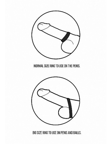 Zestaw pierścieni erekcyjnych na penisa NO. 86 - Cock Ring Set - Black - Pierścienie erekcyjne niewibrujące - 11