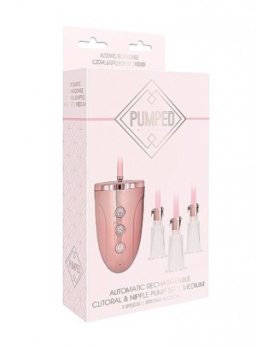 Pompki na sutki Automatic Rechargeable Clitoral / Nipple Pump Set - Medium - Pin - Pompki do sutków i pochwy - 2