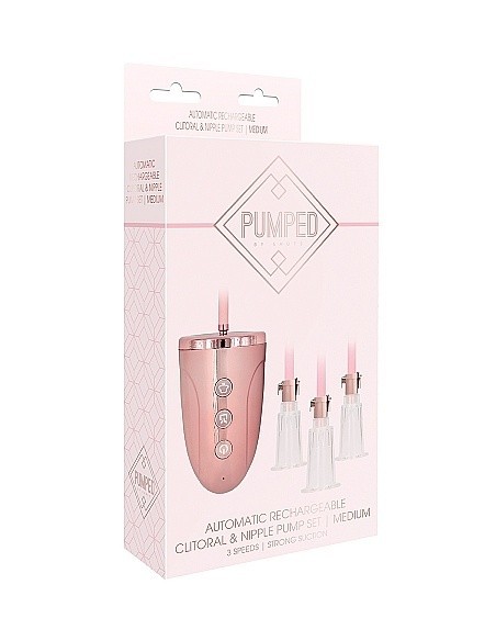 Pompki na sutki Automatic Rechargeable Clitoral / Nipple Pump Set - Medium - Pin - Pompki do sutków i pochwy - 2