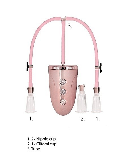Pompki na sutki Automatic Rechargeable Clitoral / Nipple Pump Set - Medium - Pin - Pompki do sutków i pochwy - 10