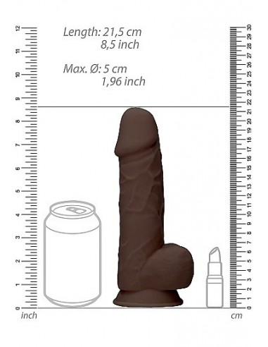 Realistyczne Dildo Silicone With Balls - 21,6 Cm - Brown - Dilda realistyczne - 8