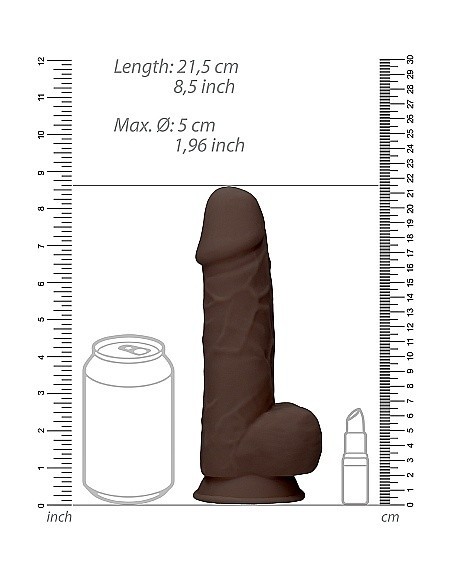 Realistyczne Dildo Silicone With Balls - 21,6 Cm - Brown - Dilda realistyczne - 8