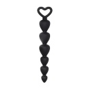 Kulki analne Silicone Anal Beads Black - silikonowe, 6 stopniowanych kul, długość wprowadzania 14,8 cm - 1