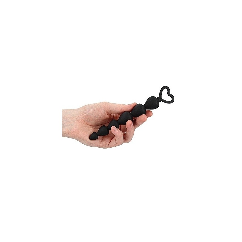 Kulki analne Silicone Anal Beads Black - silikonowe, 6 stopniowanych kul, długość wprowadzania 14,8 cm - 4