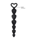 Kulki analne Silicone Anal Beads Black - silikonowe, 6 stopniowanych kul, długość wprowadzania 14,8 cm - 5