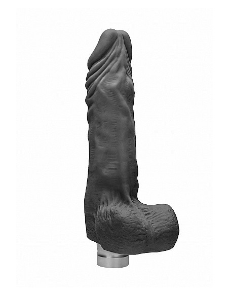 Realistyczny wibrator Dildo With Balls - Black 23 cm - Wibratory Realistyczne - 1