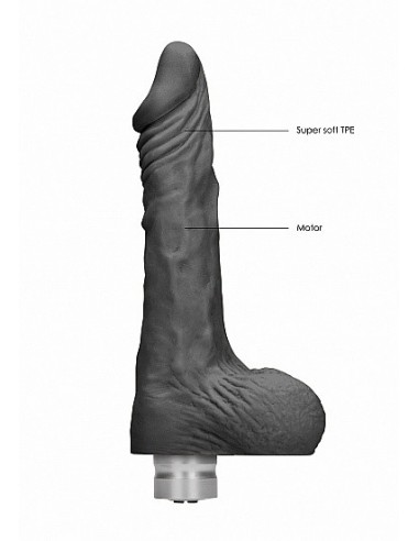 Realistyczny wibrator Dildo With Balls - Black 23 cm - Wibratory Realistyczne - 3