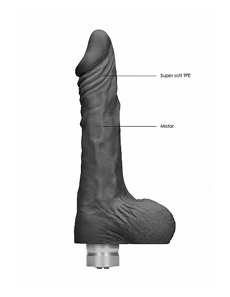 Realistyczny wibrator Dildo With Balls - Black 23 cm - Wibratory Realistyczne - 3