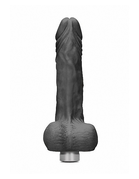 Realistyczny wibrator Dildo With Balls - Black 23 cm - Wibratory Realistyczne - 4