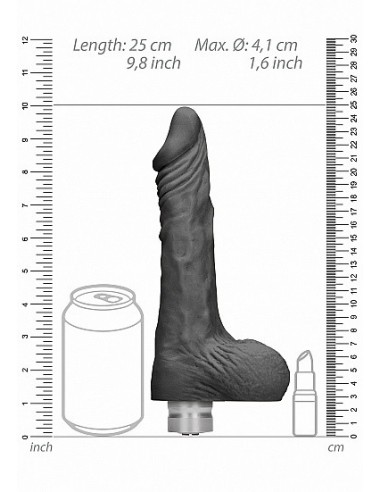 Realistyczny wibrator Dildo With Balls - Black 23 cm - Wibratory Realistyczne - 5