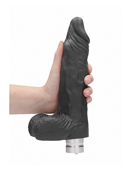 Realistyczny wibrator Dildo With Balls - Black 23 cm - Wibratory Realistyczne - 6