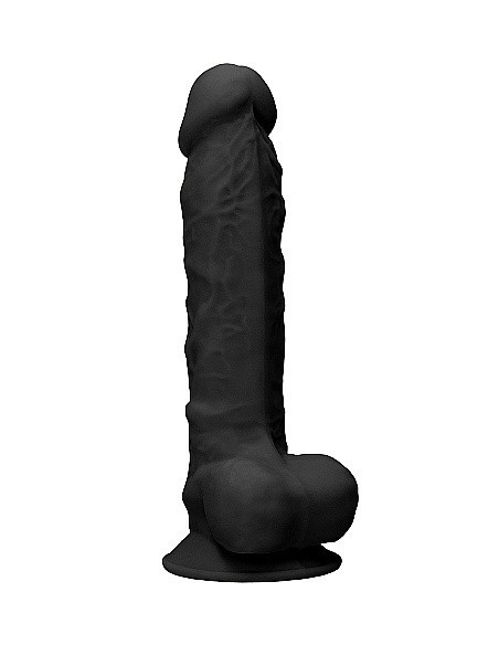 Realistyczne Dildo Silicone With Balls - 22,8 Cm - Black - Dilda realistyczne - 3