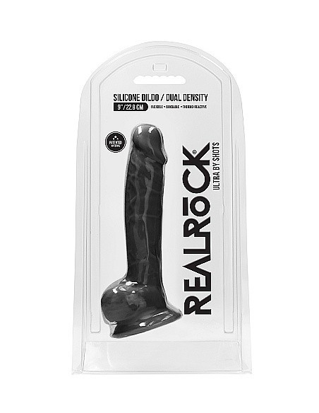 Realistyczne Dildo Silicone With Balls - 22,8 Cm - Black - Dilda realistyczne - 2