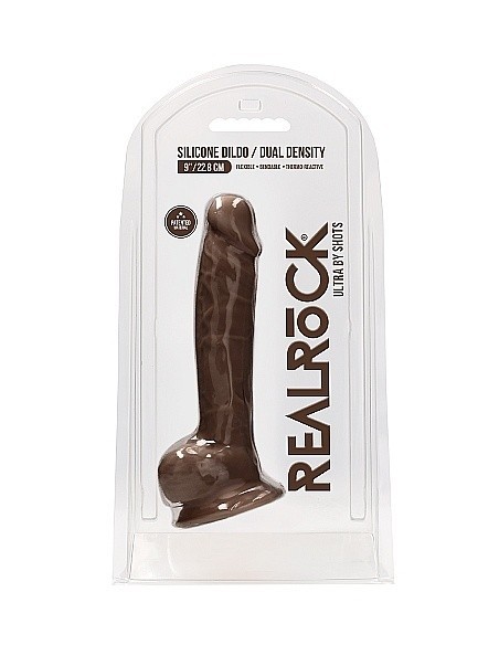 Realistyczne Dildo Silicone With Balls - 22,8 Cm - Brown - Dilda realistyczne - 2