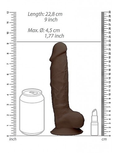 Realistyczne Dildo Silicone With Balls - 22,8 Cm - Brown - Dilda realistyczne - 9