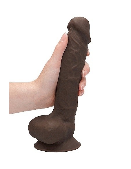 Realistyczne Dildo Silicone With Balls - 22,8 Cm - Brown - Dilda realistyczne - 1