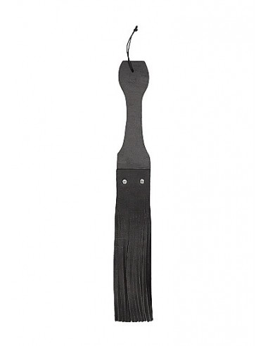 Packa do klapsów Wooden Handle Belt Whip Flogger Leather - Black - Baty, pejcze i packi - 4