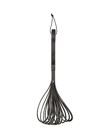 Packa do klapsów Wooden Handle Belt Whip Flogger Leather - Black - Baty, pejcze i packi - 6