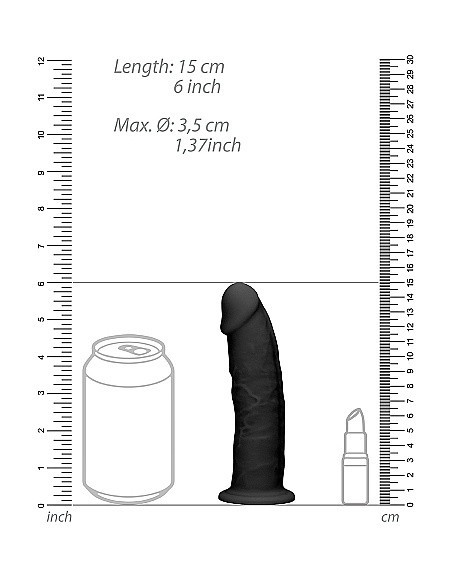 Realistyczne Dildo Silicone Without Balls - 15,3 Cm - Black - Dilda realistyczne - 9