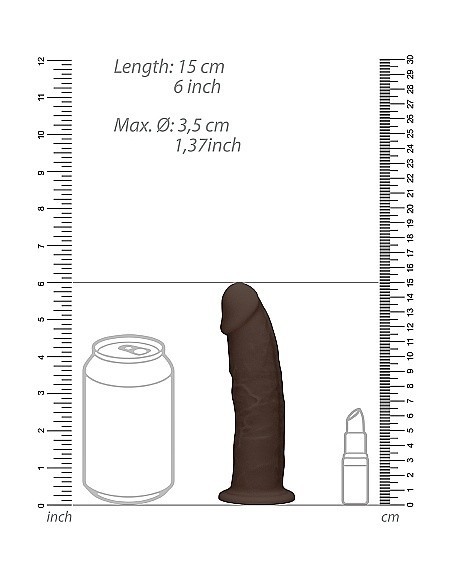 Realistyczne Dildo Silicone Without Balls - 15,3 Cm - Brown - Dilda realistyczne - 9